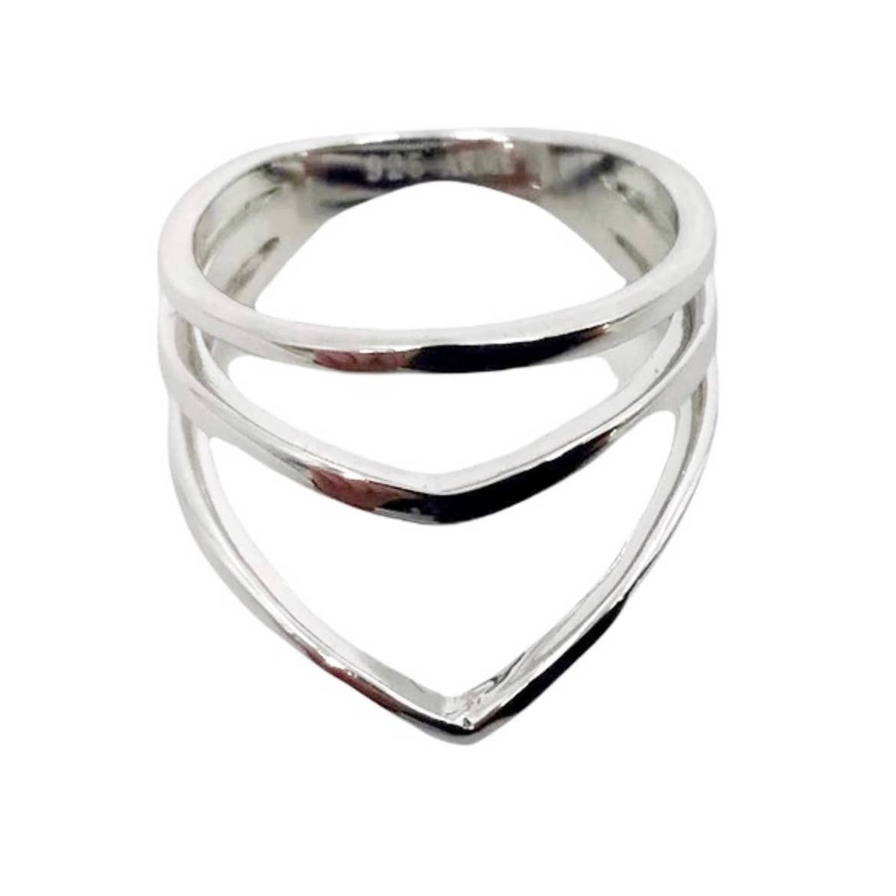 ARME DE L'AMOUR Sterling Silver Chevron Ring 100% 925 / 1000 Women's Sz 4 NWT